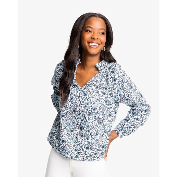 Southern Tide Aubree Fleur Printed Top Sz Small - Picture 2 of 16